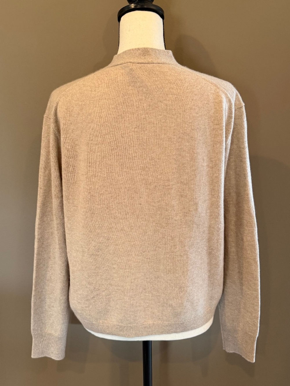 J. Crew 100% Cashmere Relaxed Pocket Cardigan Sweater, Heather Tan, Size Small - Picture 4 of 10